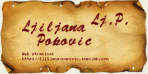 Ljiljana Popović vizit kartica